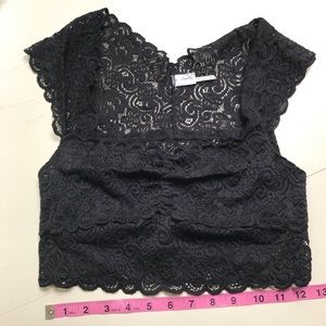 Free People black lace bralette crop top